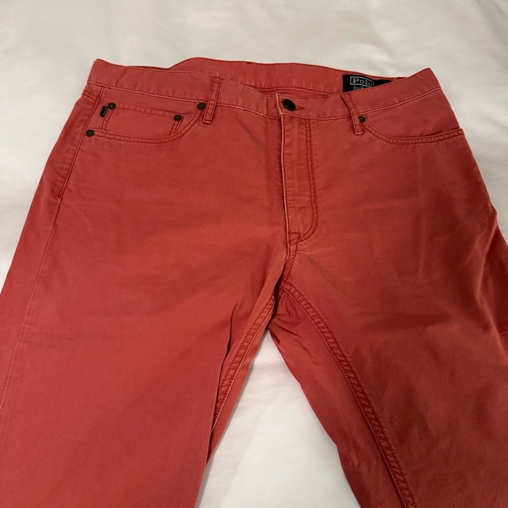 Polo Ralph Lauren Five Pocket Twill Pants in Coral